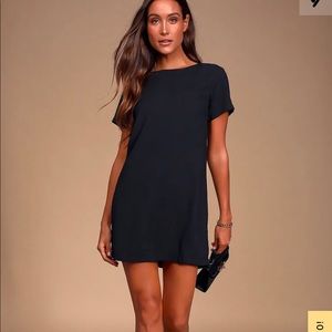 NWT XS Lulus Shift and Shout Black Dress